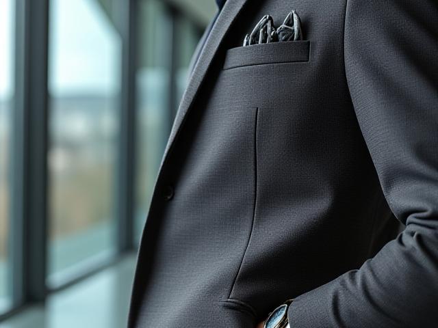 Détail d'un blazer de luxe lors d'une conférence