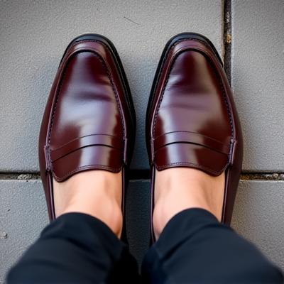 Mocassins en cuir brun